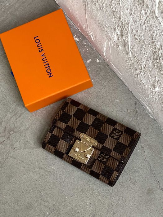 Женский кошелек маленький Louis Vuitton коричневый, черный Луи Виттон