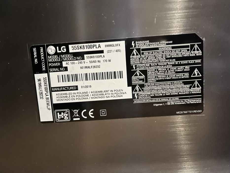 Lg 55sk8100PLA uszkodziny części