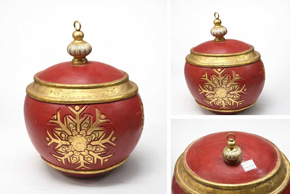 Caixa Decorativa Oriental em Madeira – Vermelho e Dourado