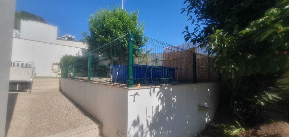 Painel vedação verde cinza branco