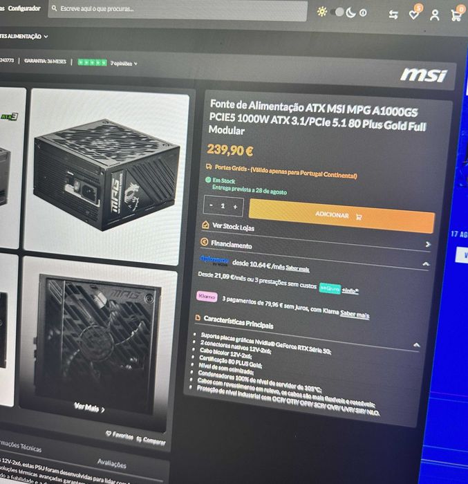 FONTE MSI NOVA – Nova e Selada + Fatura