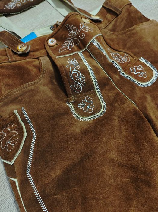 hans 50 р w 33 / 34 L шорти шкіряні коричневі баварські октоберфест