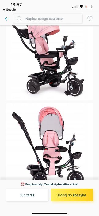 Rowerek trójkowy obrotowy