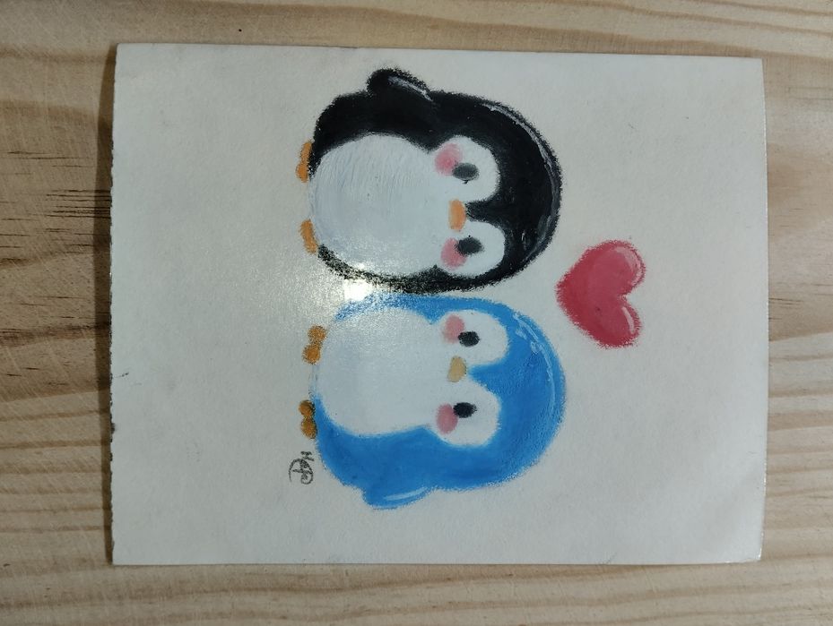Postal de pinguins