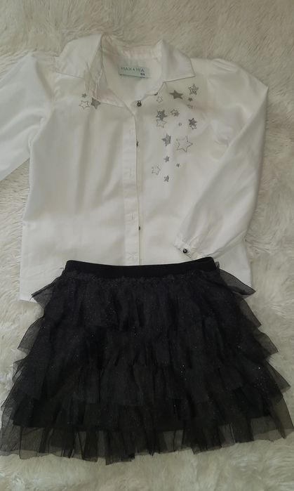 Biała bluzka +spódniczka rozm 104