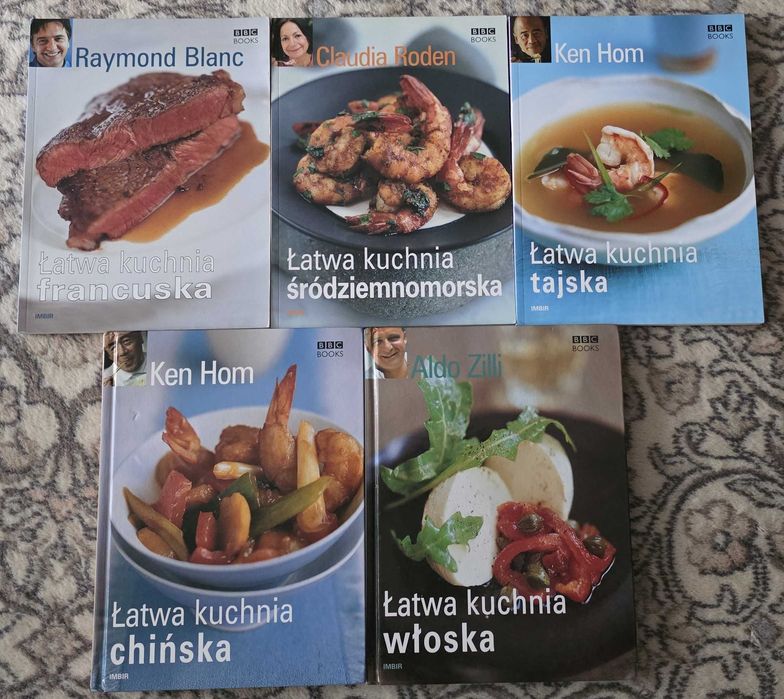 zestaw 5 książek Łatwa kuchnia tajska, chińska..