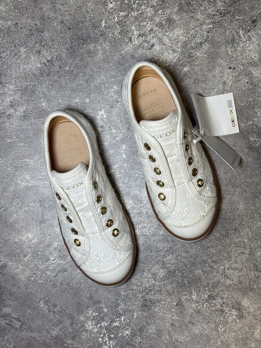 (29 р) Дитячі білі базові кеди Geox Ciak, Устілка 18 см