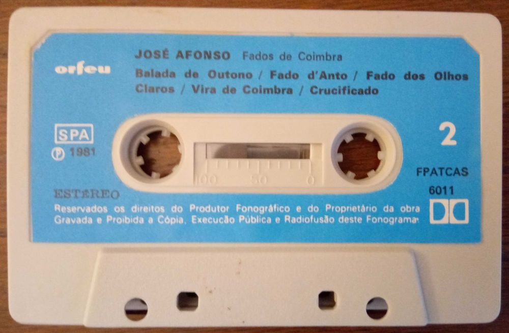 José Afonso	- - - - -		Fados de Coimbra e Outras Canções	- - - - -	K7
