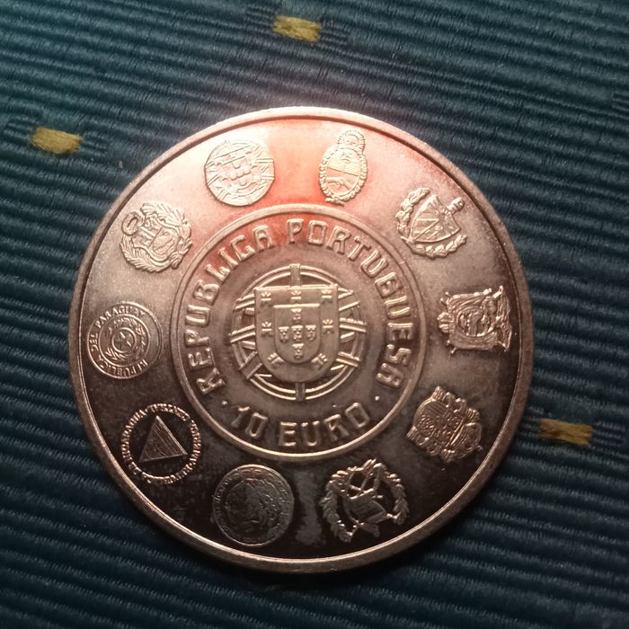 moeda 10.00 euros Nautica prata