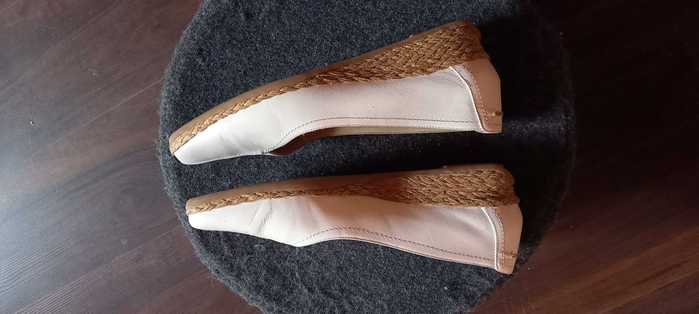 Van dal espadryle skóra naturalna ecru r.7