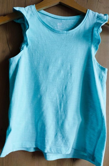 Майка для дівчини рожева H&M з принтом,майка рожева/голуба basic 8-10р