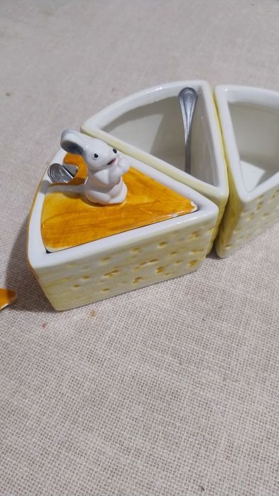 Банка для сиру пармезан BASSANO з мишею, вишукана італійська кераміка