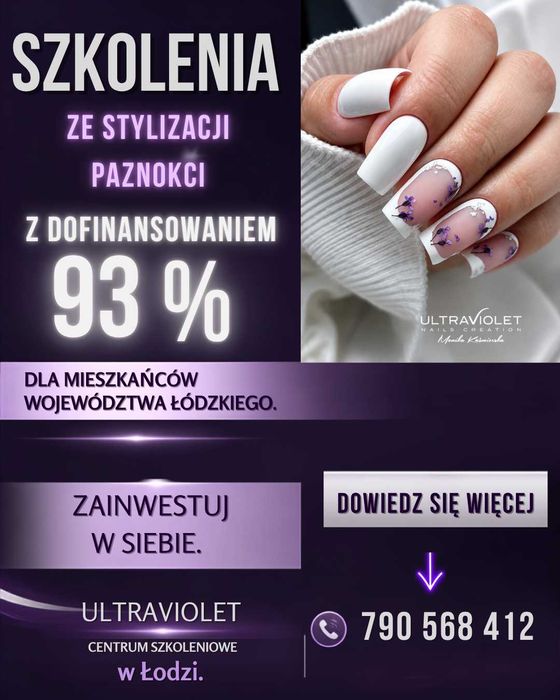 Kurs Szkolenie Stylizacji Paznokci -Dofinansowanie  93%