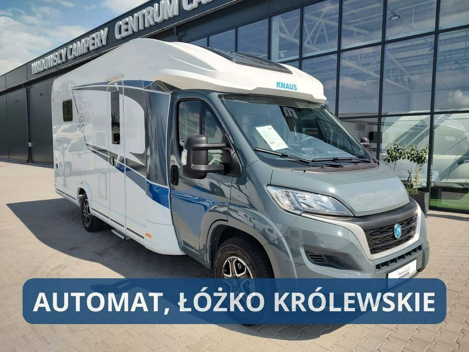 KNAUS LIVE WAVE 700 MX z łóżkiem królewskim  Półintegra z łóżkiem królewskim i przestrzenną łazienką! Kraków