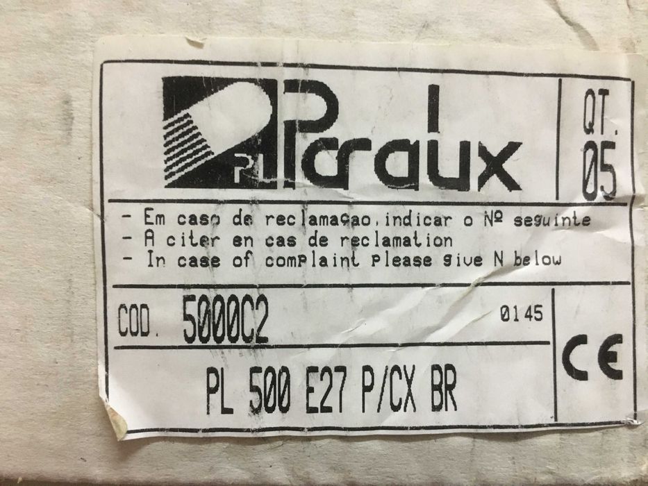 Suportes PARALUX PL 500 E27 P/CX BR - Fosnova