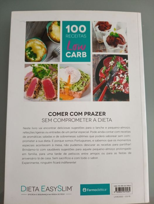 Dieta EasySlim: 100 Receitas Low Carb - Farmodiética	Editor-  como novo!