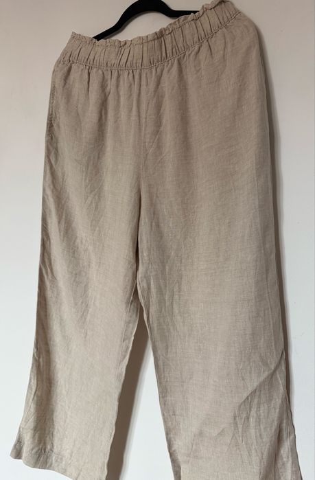 Spodnie lniane H&M 100% len