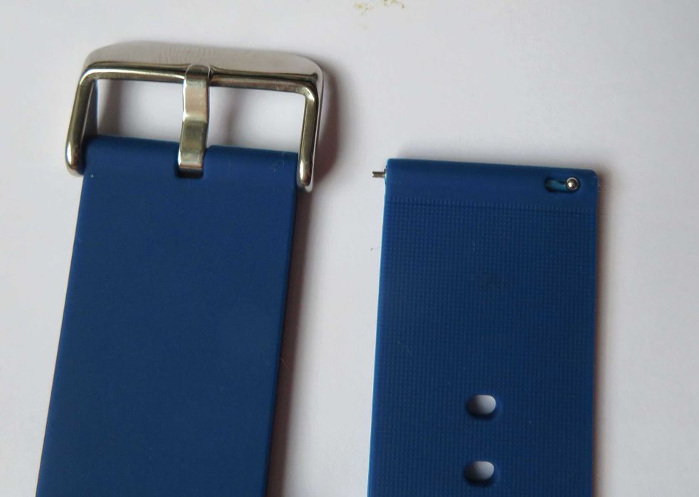 pasek do zegarka silikonowy  24 mm granatowy  zintegrowane teleskopy
