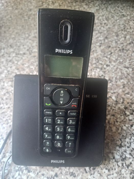 Telefone preto sem fios