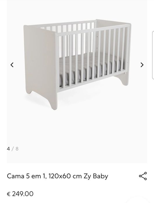 Cama de bebé zippy com colchão Ecus Care