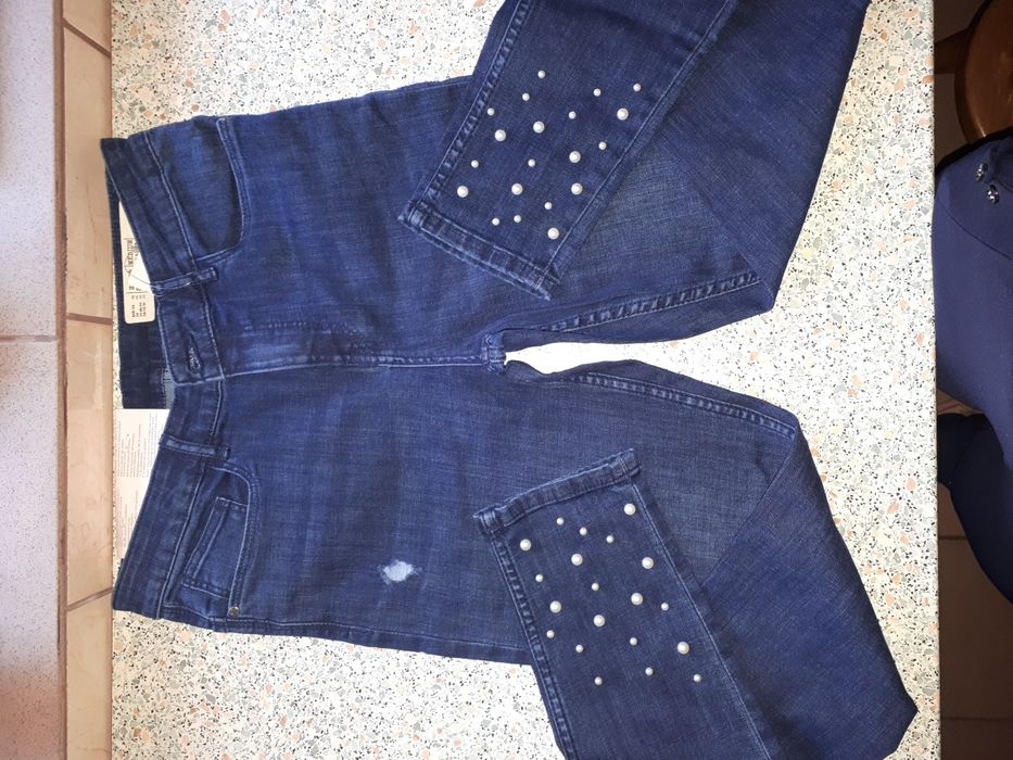 Nowe 36/38 wysoki stan super skinny fit dżinsy jeansy granatowe