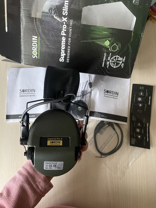 Активні навушники Sordin Supreme Pro X Slim Green (сумісні з ARC Rail)