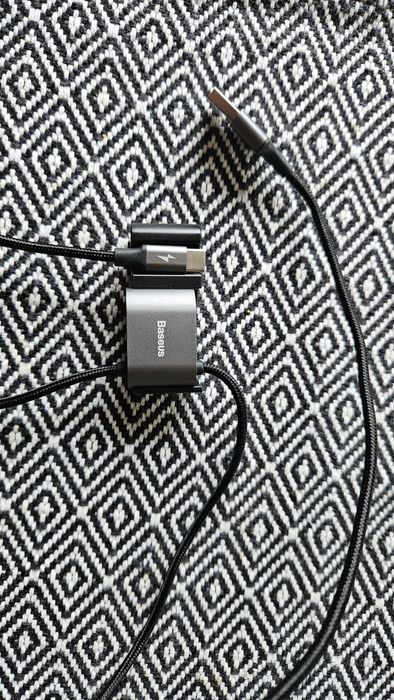 Baseus samochodowy kabel USB / USB C - HUB 2x
