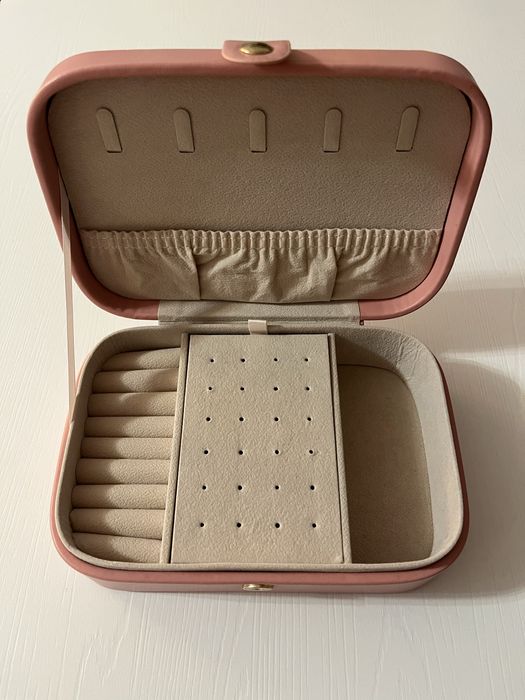 Kuferek na biżuterię etui organizer skórzany