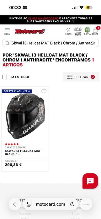 Capacete SHARK com Leds
