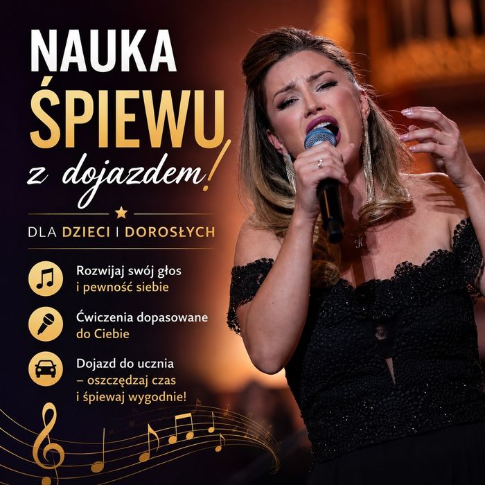 Profesjonalne lekcje śpiewu z dojazdem | Emisja głosu | Dzieci i dorośli | 130 zł