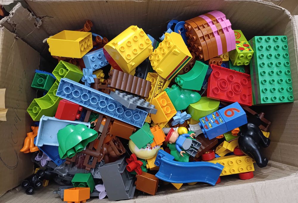 Лего дупло багато залізна дорога міст будівельний кран тварини блоки