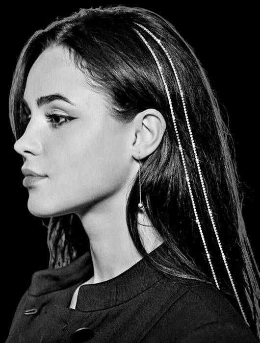 Spinka do włosów z cyrkoniami srebrna 46 cm