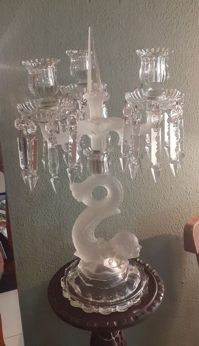 Par de Candelabros Cristal Sereia