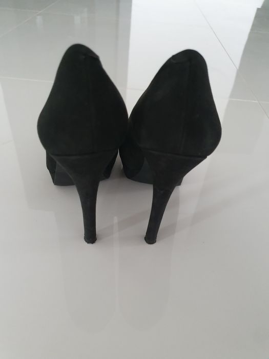 Jessica Simpson szpilki open toy 37 czarne zamsz