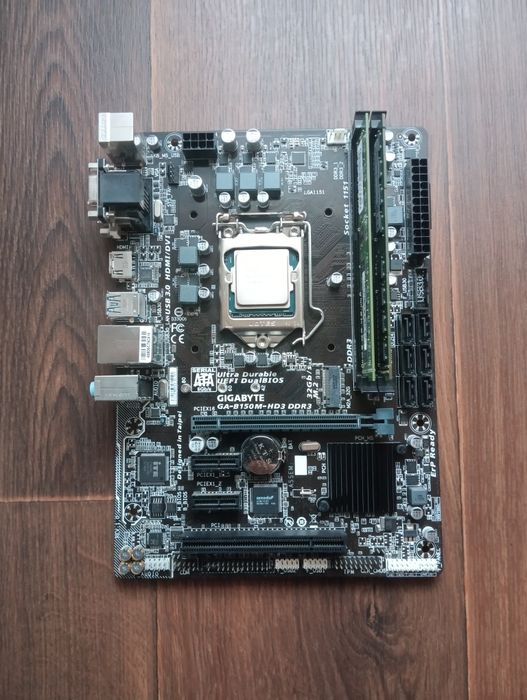 Комплект s1151, GA-B150M-HD3 DDR3/Intel Core i3-6100/RAM 8Gb.