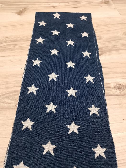 Granatowy Wełniany Dwustronny Szalik Szal Cath Kidston