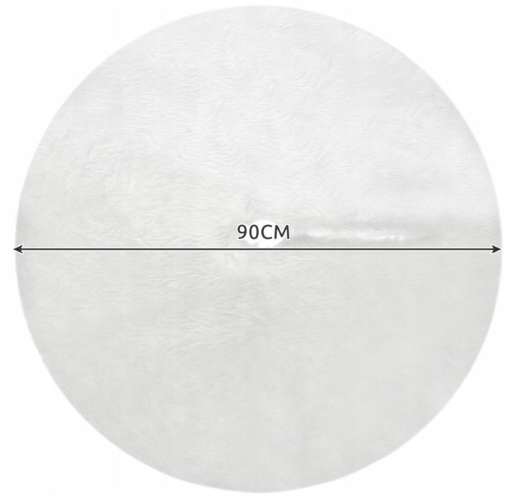 DYWAN Mata POD CHOINKĘ CHOINKA 90 cm Biały Włochaty Świąteczny