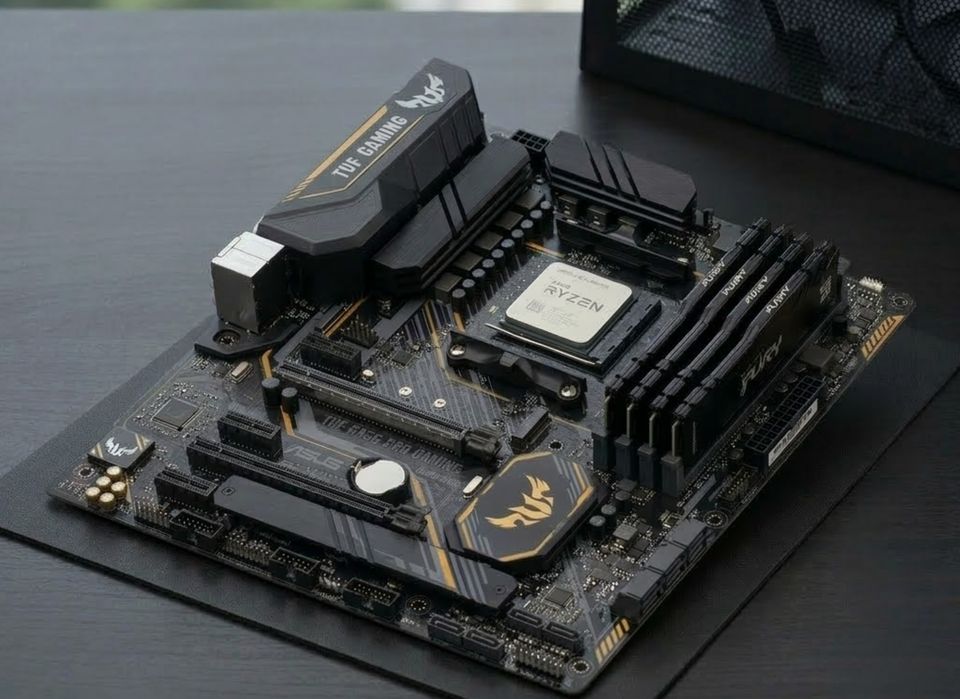 Комплект AMD Ryzen 7 5700X3D, Asus B450, RAM 32Gb