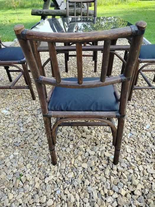 Zestaw mebli ogrodowych stół krzesła bambus rattan