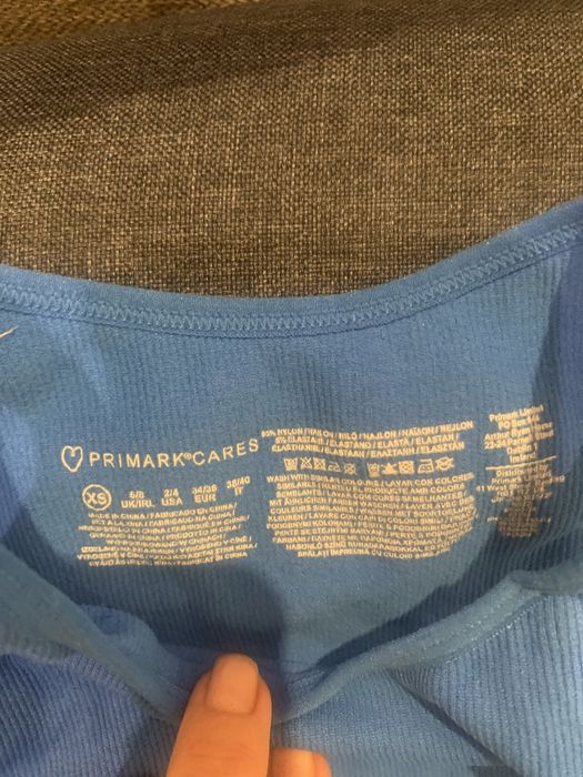 Синий топ безшовный фитнес S-M 150 гр