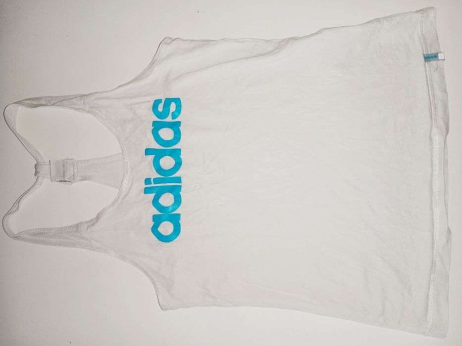 Biała bluzka bokserka Adidas M 38 siłownia fitness zumba