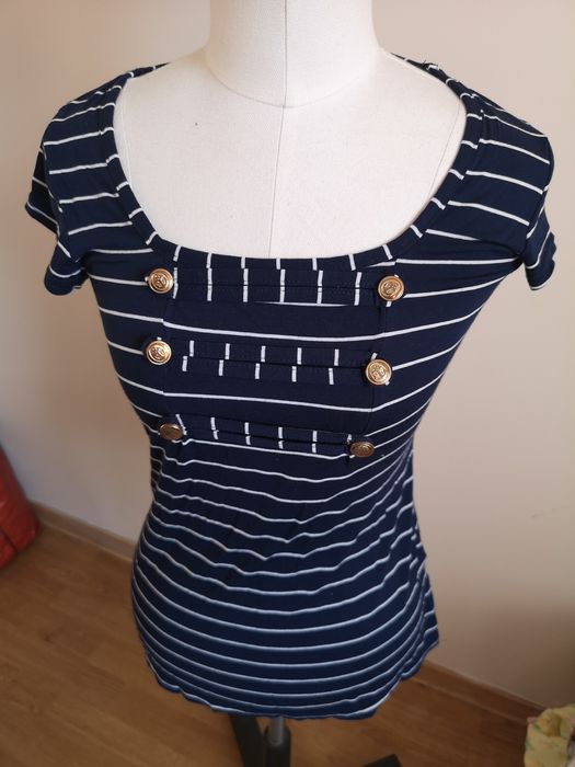 Orsay bluzka marynarska złote guziki h 36 S zara koszulka