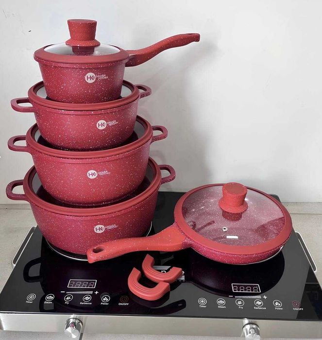 Набор посуды кастрюль с гранитным антипригарным покрытием антипригарні