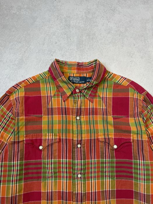 Винтажная рубашка Polo Ralph Lauren мужская в клетку (оригинал)