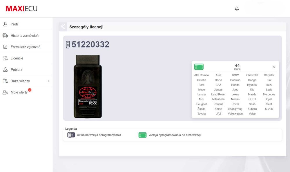 Interfejs diagnostyczny Maxiecu Full  44marki