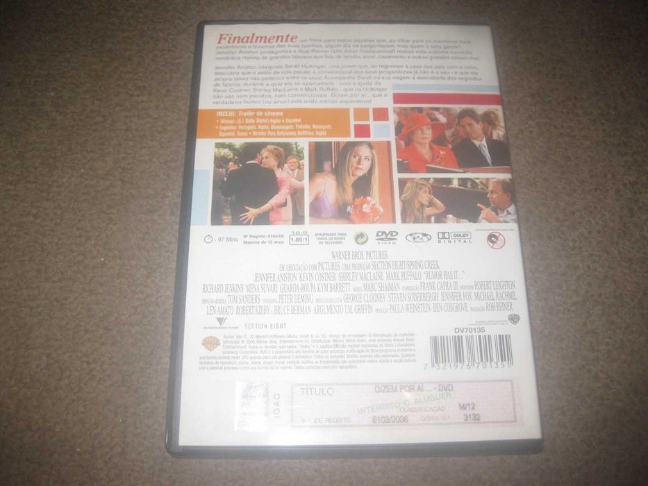 DVD "Dizem Por Aí..." com Jennifer Aniston