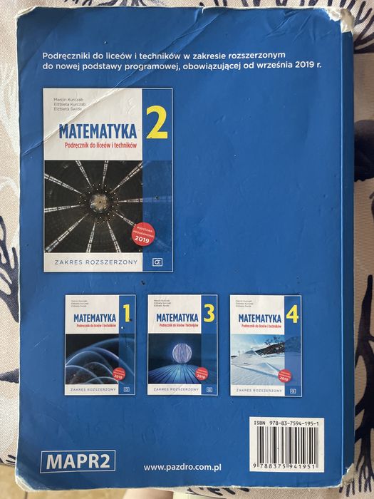 Matematyka 2  podręcznik do liceum i tech. zakres rozszerzony KURCZAB