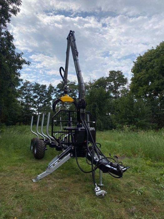 Przyczepa leśna do zrywki drewna nowa HYDMAX H95K z żurawiem V6500