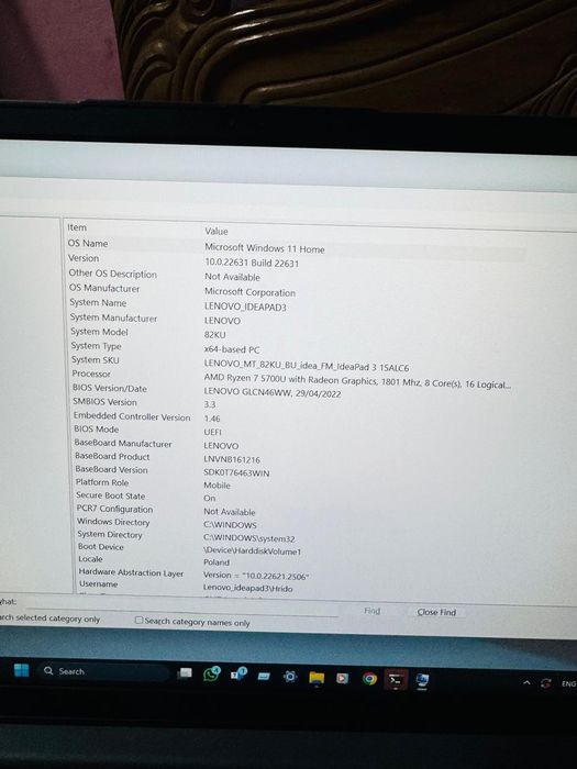 LENOVO IdeaPad 3 15ALC6 (15.6'' - AMD Ryzen 7 5700U - RAM: 8 GB - 512
