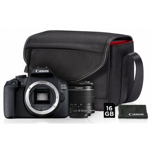 Canon EOS 2000D + 18-55mm IS + torba + karta 16GB — stan idealny